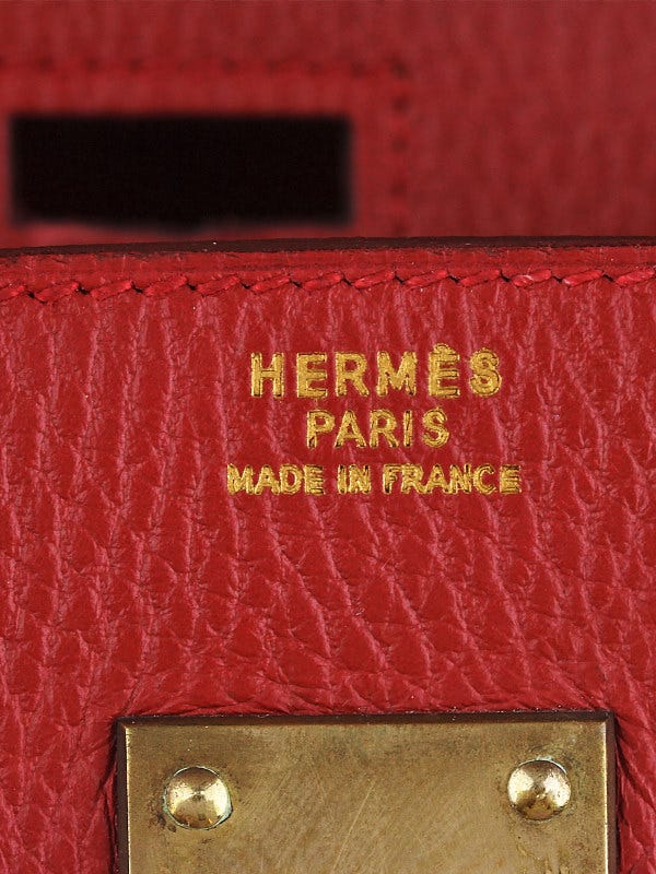 Hermes 50cm Red Clemence Leather Gold Plated HAC Birkin Bag - Yoogi's Closet