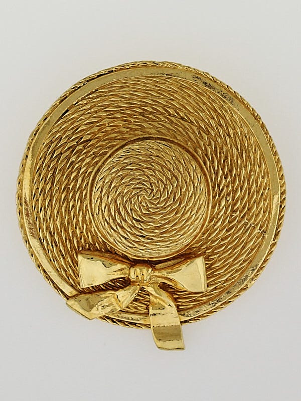 Chanel Goldtone Metal Sun Hat Brooch