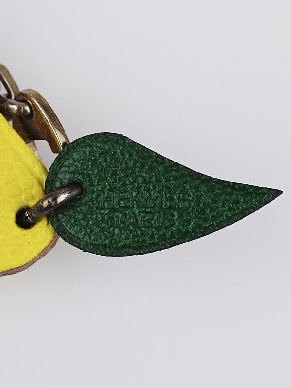 Hermes Yellow Chevre Leather Lemon Key Chain | Yoogi's Closet