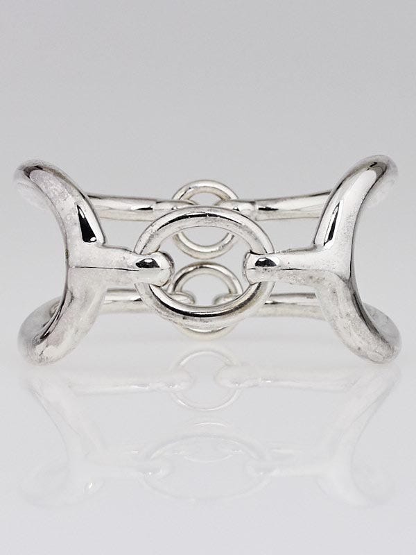 Hermes Sterling Silver Arabesque TGM Bracelet