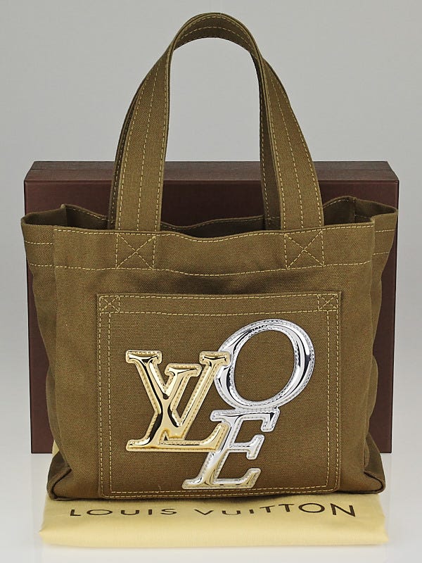 Louis Vuitton Limited Edition Khaki Canvas That's Love 2 Tote PM Bag -  Yoogi's Closet
