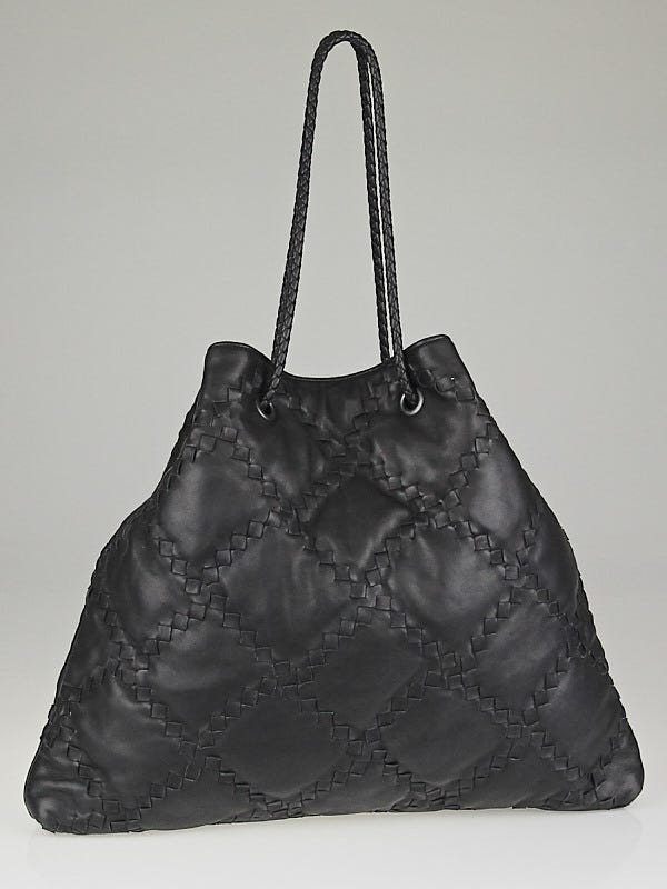 Bottega Veneta Black Intrecciato Buttersoft Quilted Leather Croisette Bag