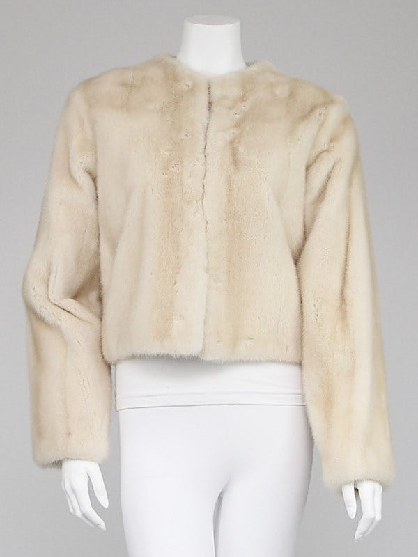 Hermes Gris Pale Mink Short Coat Size 6/38
