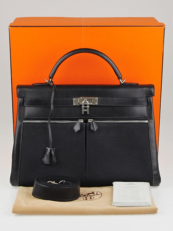 Hermes 40cm Black Swift Leather Palladium Plated Birkin Bag - Yoogi's Closet