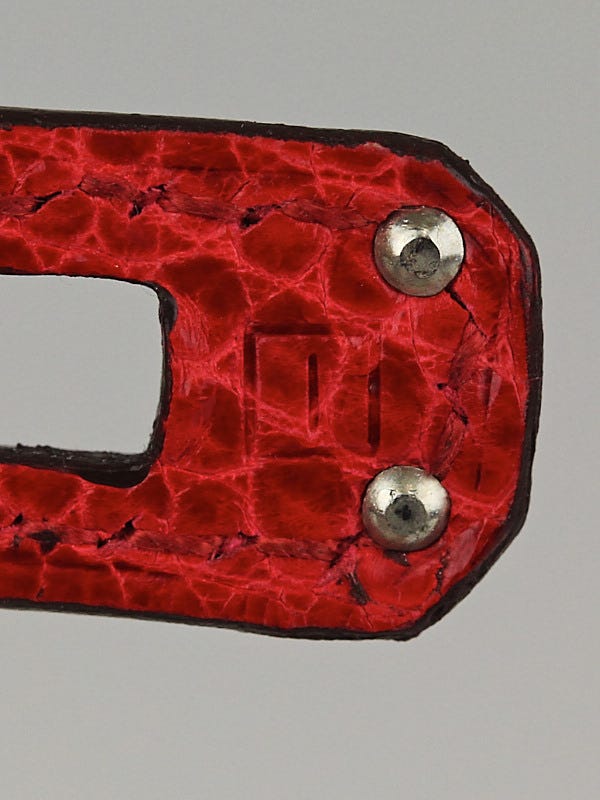 Hermes 25cm Rouge Moyen Lizard Palladium Plated Birkin Bag - Yoogi's Closet