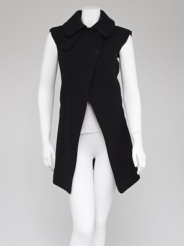 Celine Navy Blue Wool Vest Size 4/36