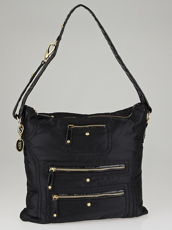 Tod's Black Nylon Pashmy Shoulder Bag