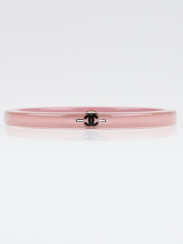Chanel Pink Resin CC Narrow Bangle Bracelet