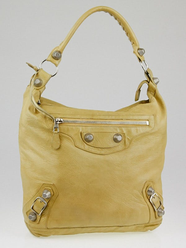 Balenciaga Praline Lambskin Leather Giant 21 Silver Day Bag