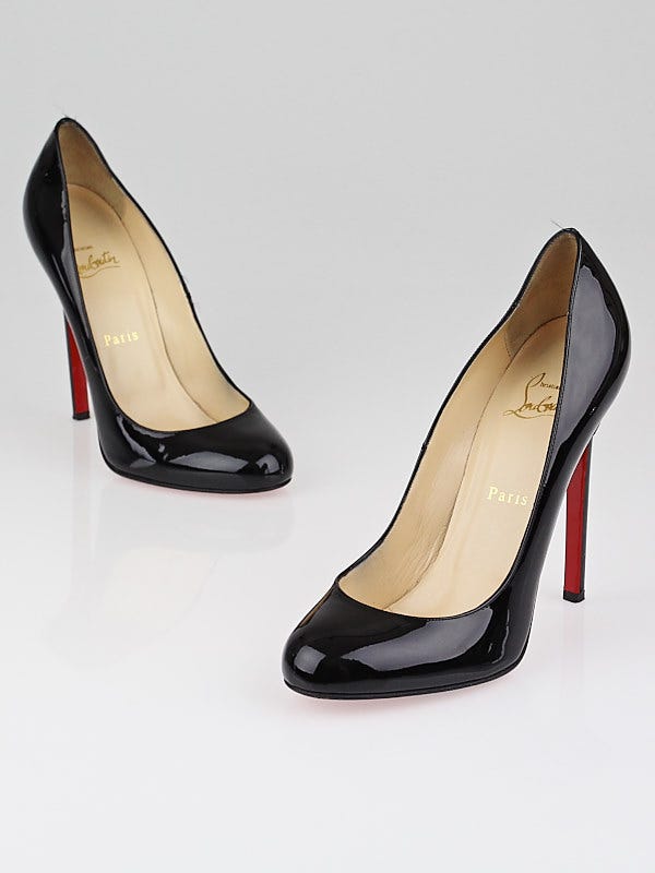 Christian Louboutin Black Patent Leather Lady Lynch 120 Size 7.5/38