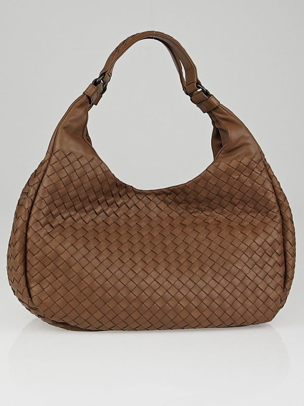 Bottega Veneta Toffee Intrecciato Woven Nappa Leather Medium Campana Bag