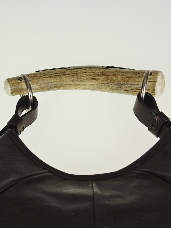 Yves Saint Laurent Mombasa Bag Black Deer Horn Handle Clean Good Condition