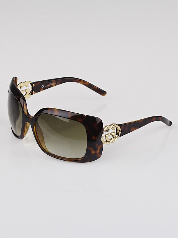 Gucci Tortoise Shell Gold GG Logo Sunglasses 3034/S