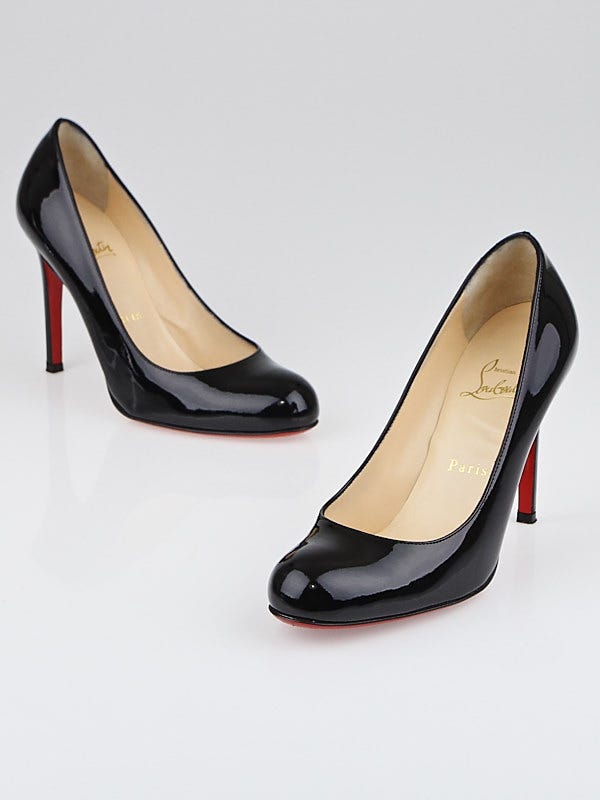 Christian Louboutin Black Patent Leather Simple 100 Pumps Size 6/36.5