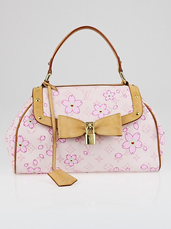 Louis Vuitton Limited Edition Pink Shiny Leather Cosmic Blossom Tote GM Bag   Yoogis Closet