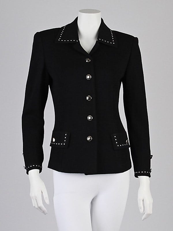St. John Collection Black Knit Jacket Size 2