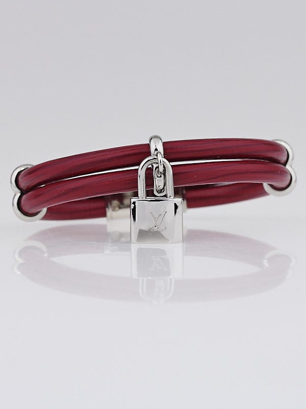 Louis Vuitton Fuchsia Epi Leather Keep It Twice Bracelet Size Small