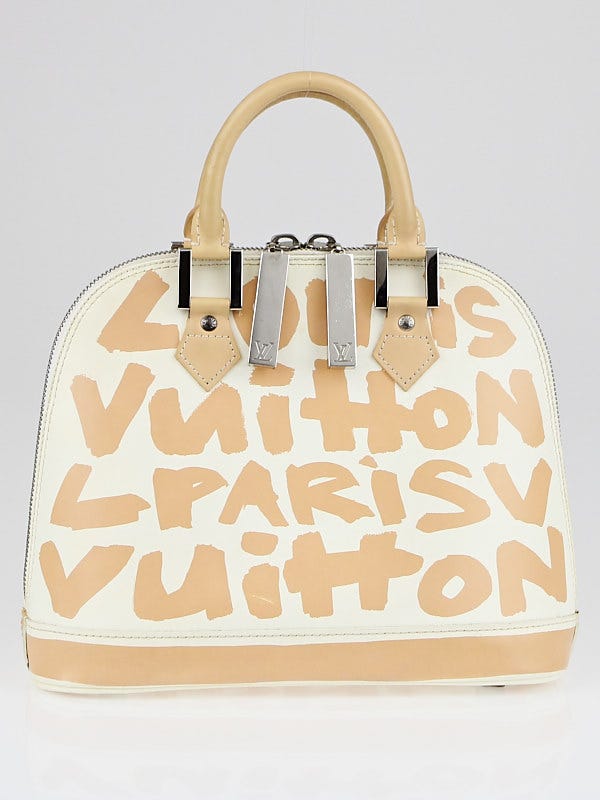 Louis Vuitton Limited Edition Beige Glazed Leather Alma Graffiti