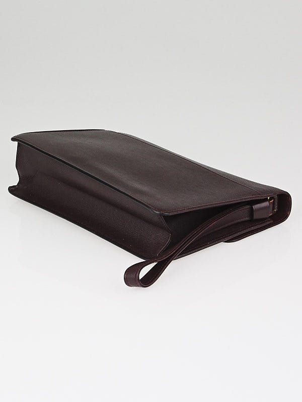 LOUIS VUITTON LV Pochette Kourad Clutch Bag Taiga Leather Acajou M30196  67JF661 