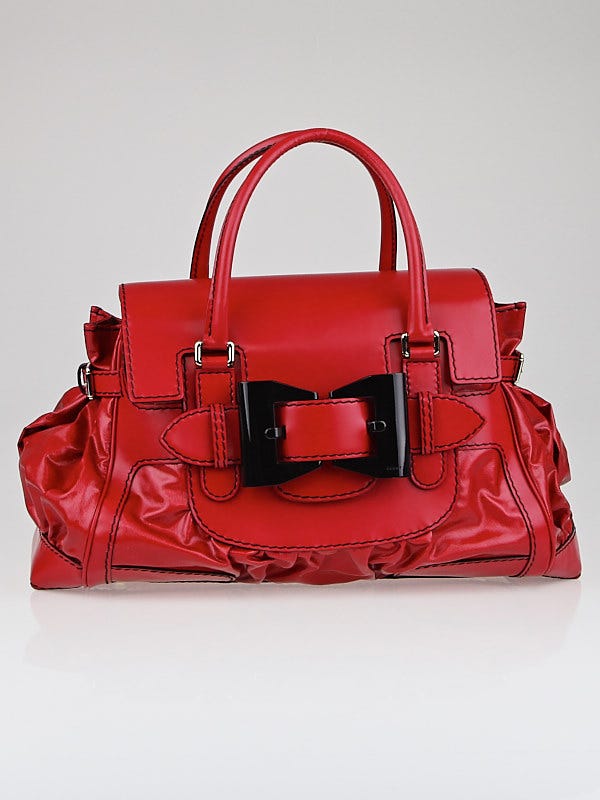 Gucci Red Dialux Queen Large Tote Bag