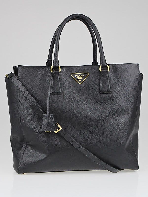 Prada Black Saffiano Lux Leather Top Handle Tote Bag BN2259