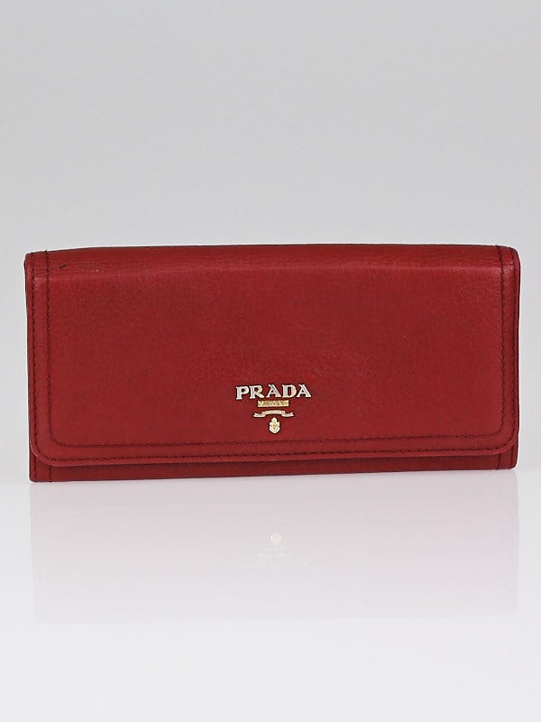 Prada Rubino Vitello Daino Leather Continental Wallet 1M1132