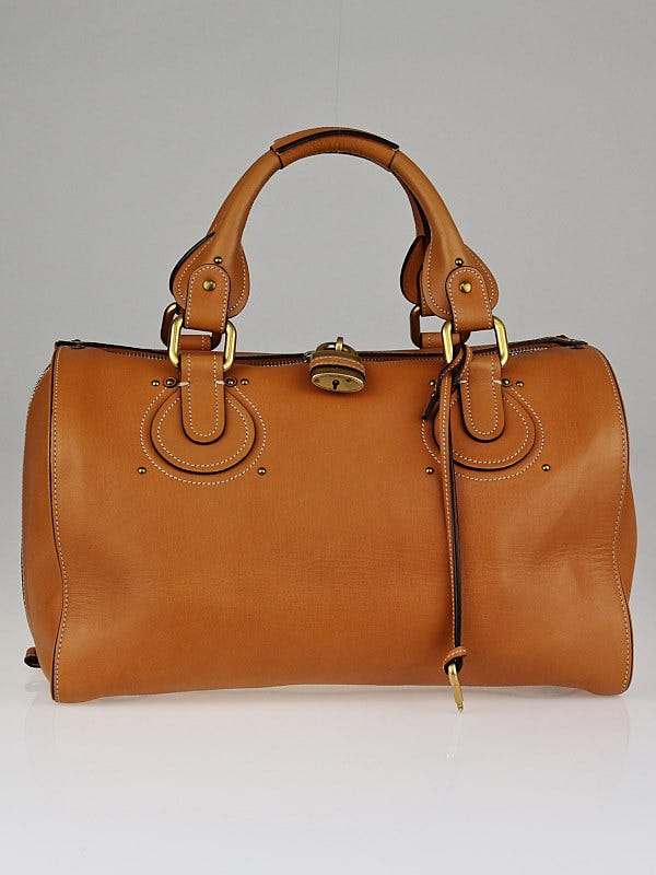 Chloe Caramel Leather Aurore Duffel Bag