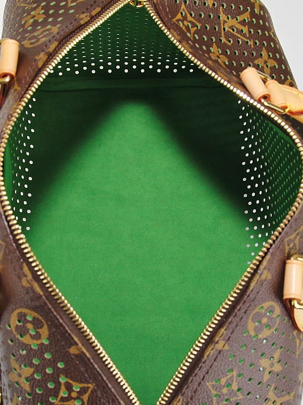 Louis Vuitton Limited Edition Monogram Perforated Green Accessories  Pochette Bag - Yoogi's Closet