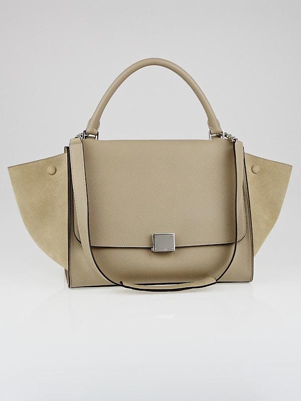 Celine Dune Drummed Leather Small Trapeze Bag