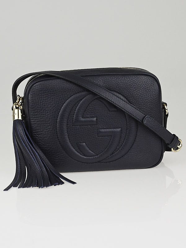 Gucci Navy Blue Pebbled Leather Soho Disco Shoulder Bag