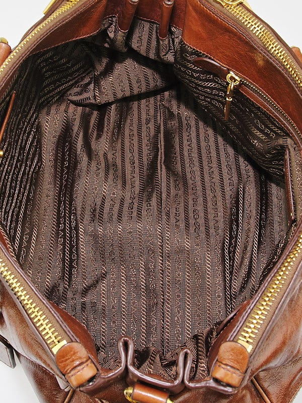 Prada Gray Calfskin and Saffiano Leather Sidonie Bag