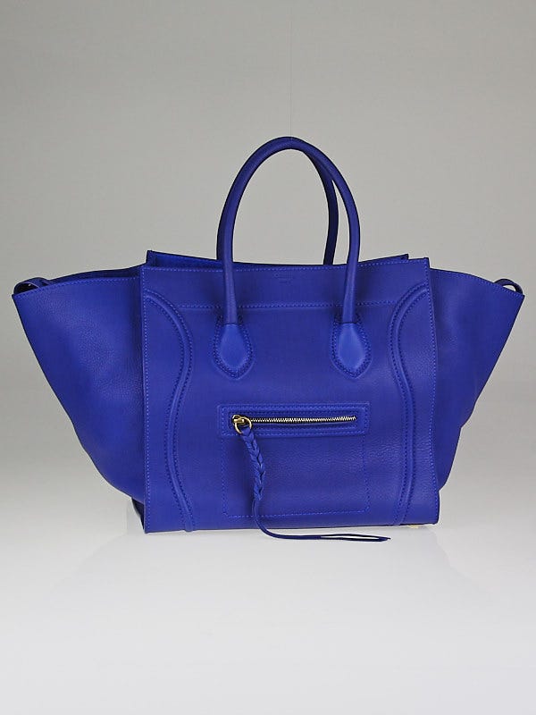 Celine Royal Blue Smooth Calfskin Leather Small Phantom Luggage Tote Bag Yoogi s Closet