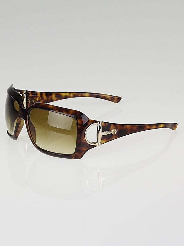 Gucci Tortoise Shell Frame Gradient Tint Horsebit Sunglasses-2562/S