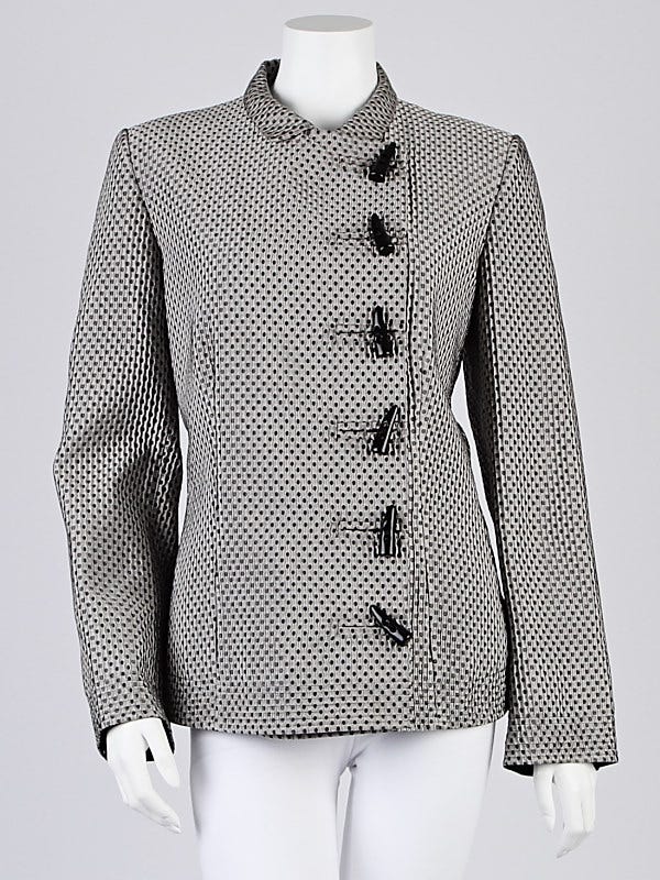 Giorgio Armani Grey Textured Fabric Jacket Size 12/46