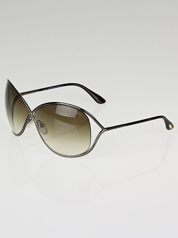 Tom Ford Silver Metal Frame Gradient Tint Miranda Sunglasses