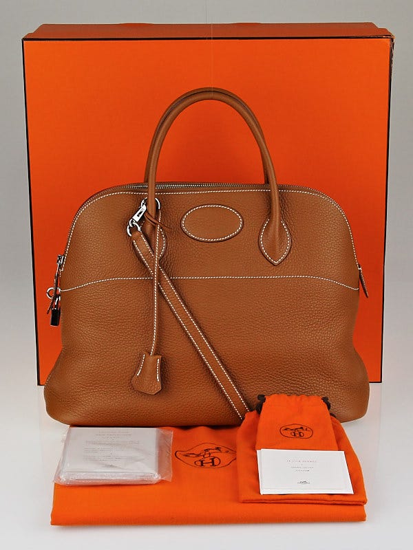 Hermes 35cm Orange Clemence Leather Palladium Plated Birkin Bag - Yoogi's  Closet
