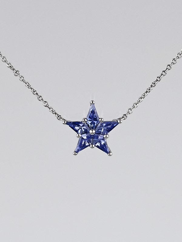 Tiffany & Co. Platinum and Sapphire Star Pendant Necklace