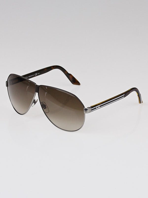 Gucci Silver Frame Gradient Tint Aviator Sunglasses 1944/S  display picture 3
