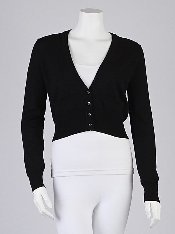 Dolce & Gabbana Black Wool Cardigan Sweater Size 6/40