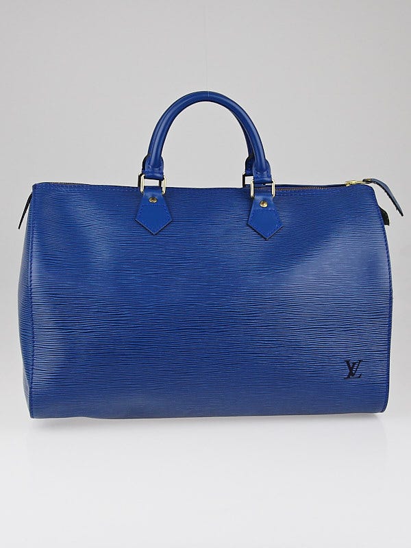 Louis Vuitton Toledo Blue Epi Leather Speedy 35 Bag