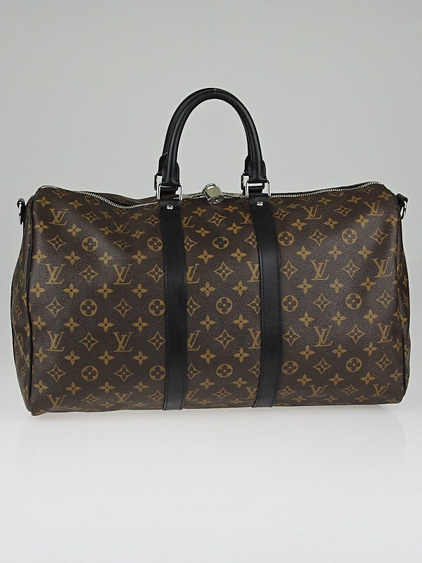 Louis Vuitton Monogram Macassar Canvas Keepall Bandouliere 45 Bag w/o Shoulder Strap