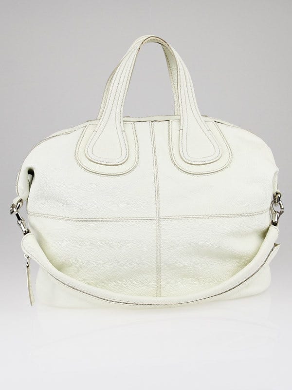 Givenchy White Crinkled Patent Leather Medium Nightingale Bag
