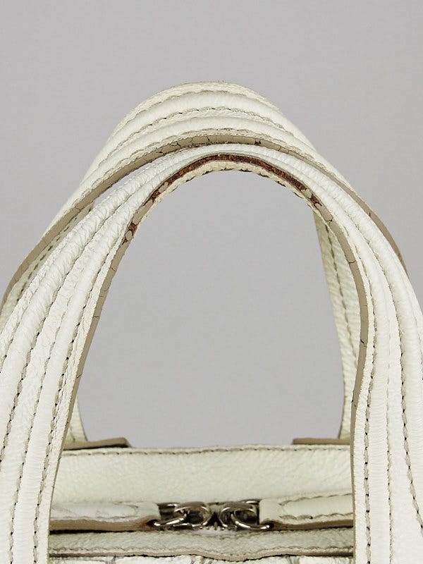 Givenchy White Crinkled Patent Leather Medium Nightingale