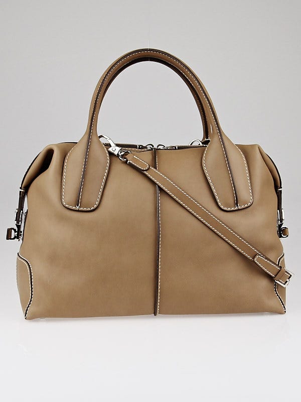 Tod's Tan Leather D-Styling Small Bauletto Bag