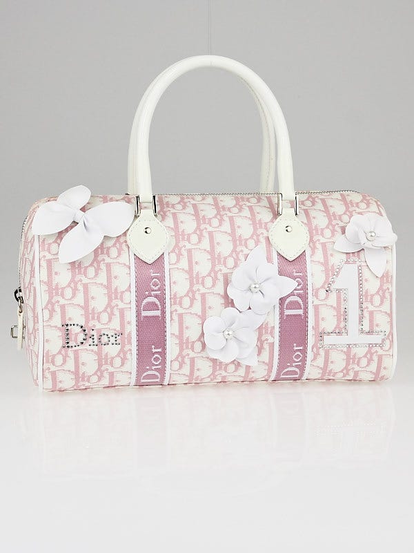 Best Authentic Christian Dior Pink Canvas/leather Monogram Flower 'girly Boston  Bag' for sale in Pensacola, Florida for 2023
