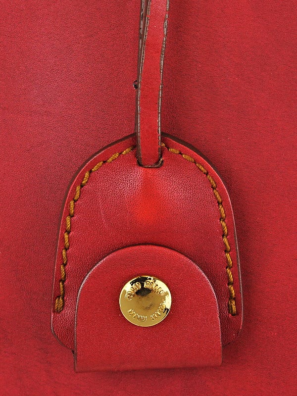 Miu Miu Rosso Vitello Vintage Leather Large Top Handle Bag