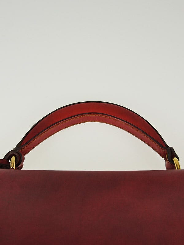 Miu Miu Rosso Vitello Vintage Leather Large Top Handle Bag