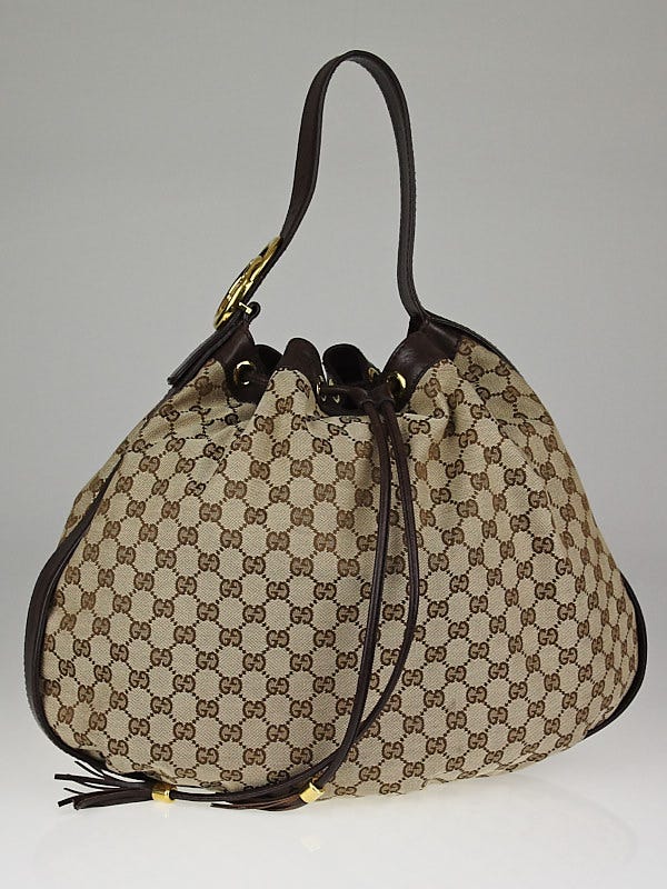 Gucci Beige/Ebony GG Canvas Interlocking Icon Medium Shoulder Bag