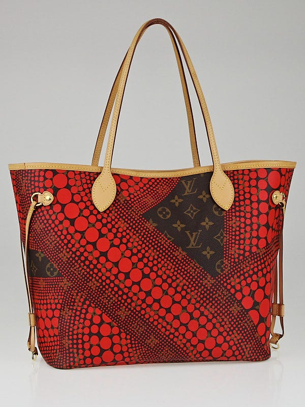 Louis Vuitton Limited Edition Rouge Yayoi Kusama Monogram Waves Neverfull MM Bag