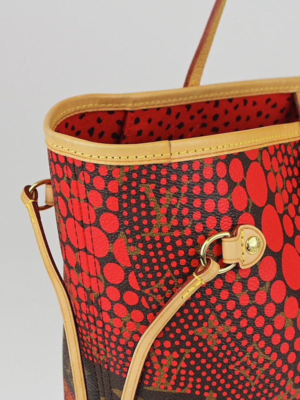 Louis Vuitton Limited Edition Rouge Yayoi Kusama Monogram Waves Neverfull  MM Bag - Yoogi's Closet